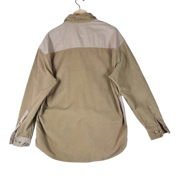 ASOS Monochromatic Corduroy Patchwork Overshirt L Tan Beige Soft Grunge - Picture 2 of 8